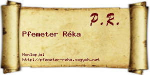 Pfemeter Réka névjegykártya